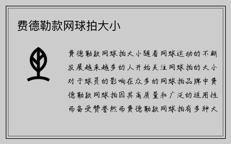 费德勒款网球拍大小