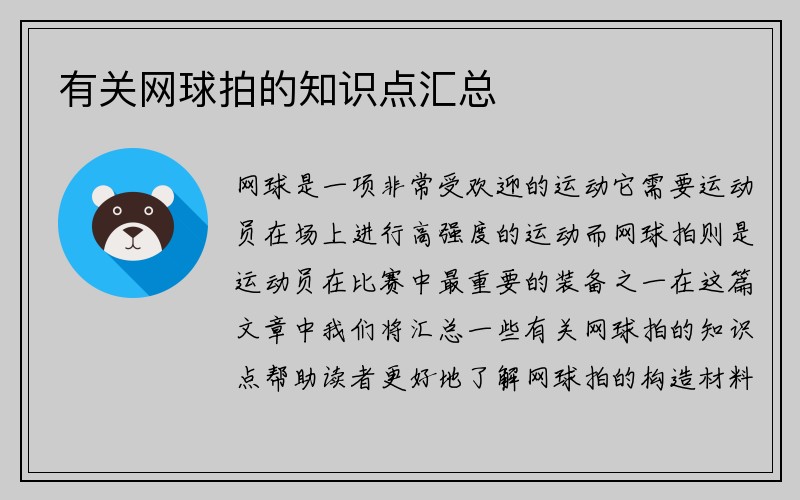 有关网球拍的知识点汇总