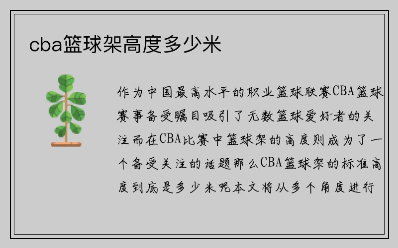 cba篮球架高度多少米