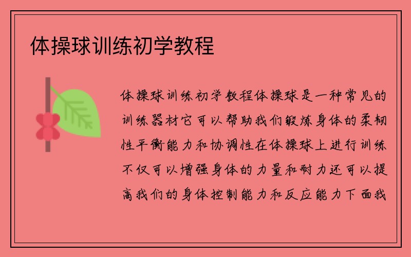 体操球训练初学教程